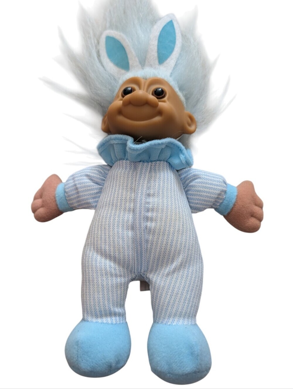 Vintage 90s Russ Luv Trolls Easter Bunny Plush Blue